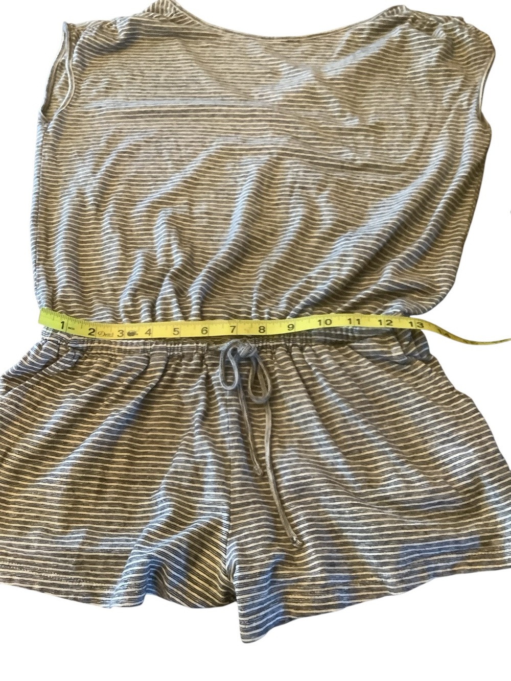 prAna Striped Romper XS Gray White Casual Lounge Travel Summer One Piece - Picture 5 of 6